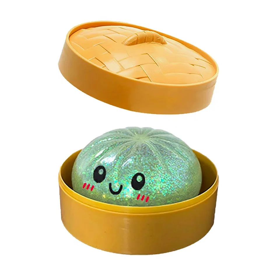 Dumpling Squishies Cute Colorful Bun Toy Slow Rising Stress Relief Fidget Toy for Kids