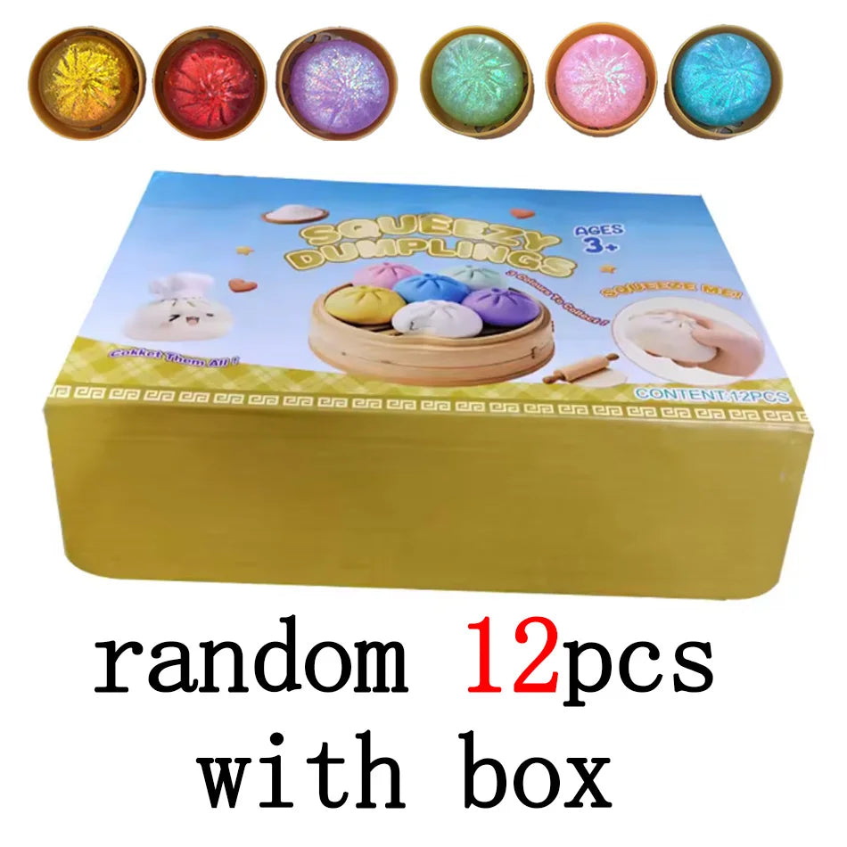 Dumpling Squishies Cute Colorful Bun Toy Slow Rising Stress Relief Fidget Toy for Kids