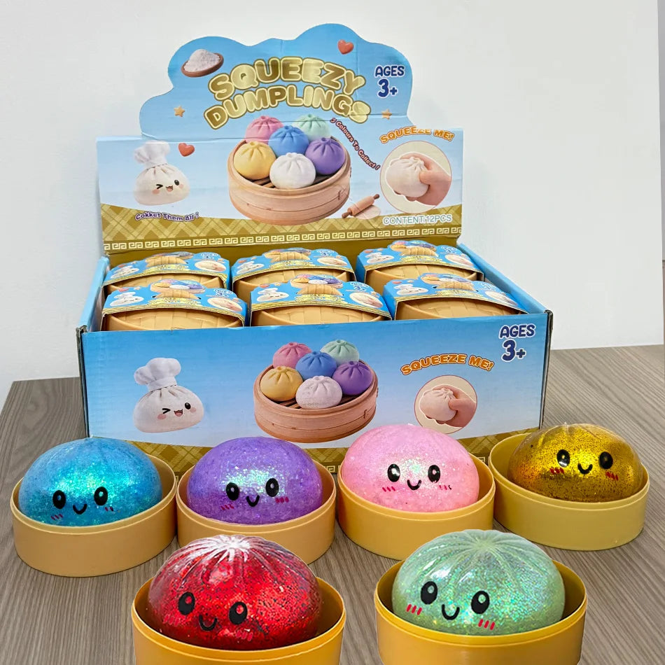 Dumpling Squishies Cute Colorful Bun Toy Slow Rising Stress Relief Fidget Toy for Kids
