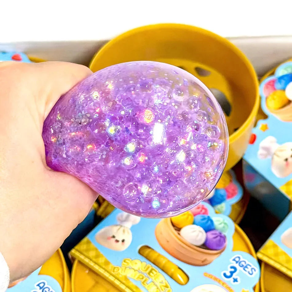 Dumpling Squishies Cute Colorful Bun Toy Slow Rising Stress Relief Fidget Toy for Kids
